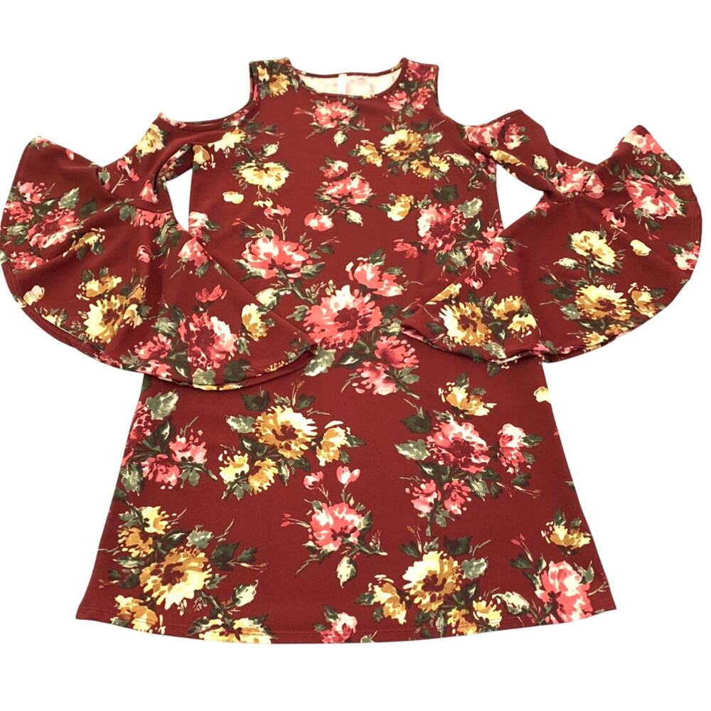 MTS Womens Dress Small Exaggerated Bell Sleeve Open Shoulder Mini Dress or Tunic